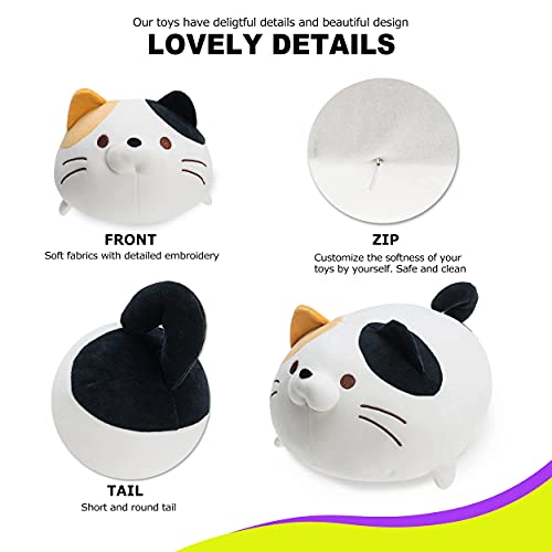 Onsoyours Super Soft Cat Plush Toy, Fluffy Chubby Kitty Stuffed Animal, Adorable Plush Cat Pillow for Kids or Home Decor (White, 13'')