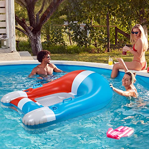 59 Inch Pool Float Inflatable Pool Floats Adult - Big Backrest